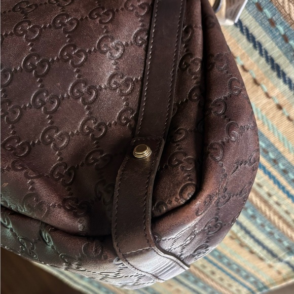 GUCCI 🤎☀️🤎 Authentic Abbey Guccissima Diagonal GG Hobo - Picture 8 of 16